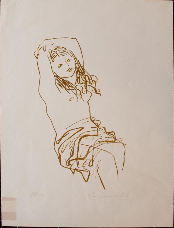 Walter Arnold - Sitzendes Mädchen - 1967 - Farblithografie