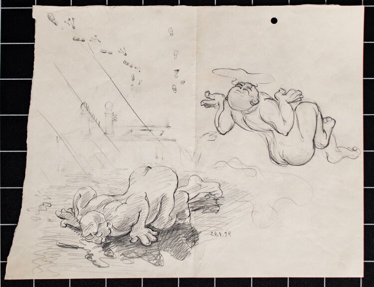 Herbert W. Hoedt - Comicfigur - Bleistiftzeichnung - 1939