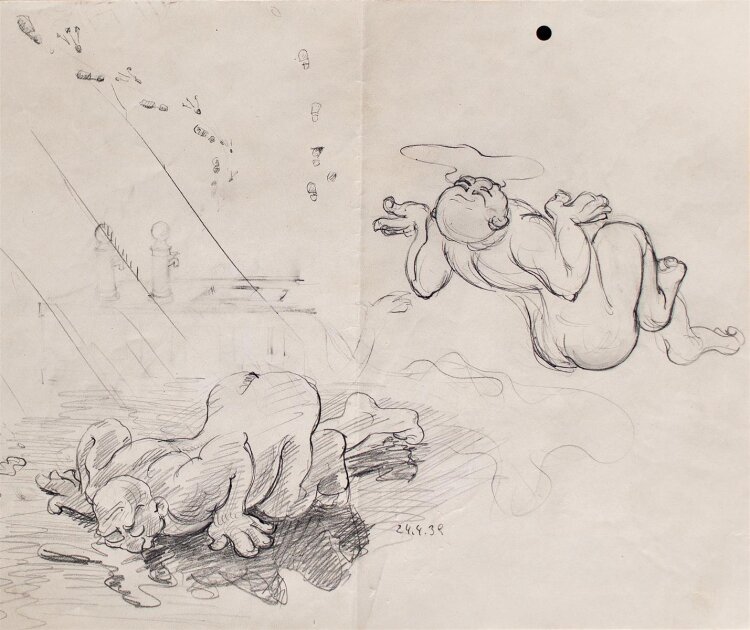 Herbert W. Hoedt - Comicfigur - Bleistiftzeichnung - 1939