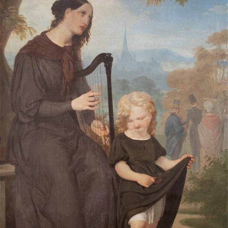 Wilhelm Pilgram - Die blinde Harfenspielerin - 1840 - Öl