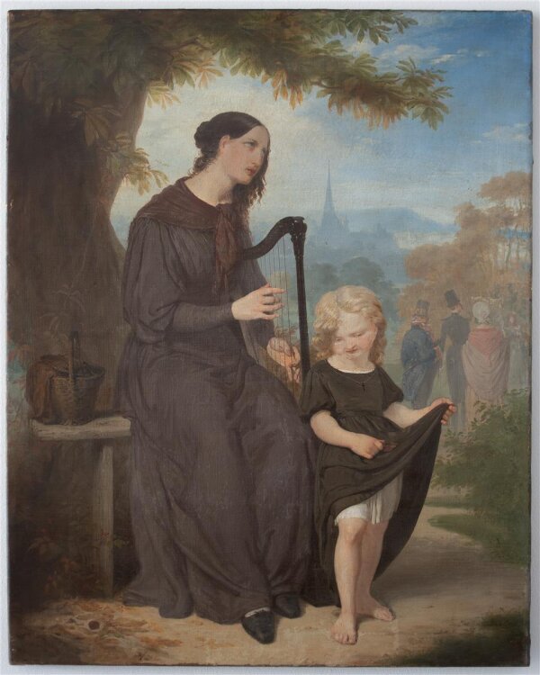 Wilhelm Pilgram - Die blinde Harfenspielerin - 1840 - Öl