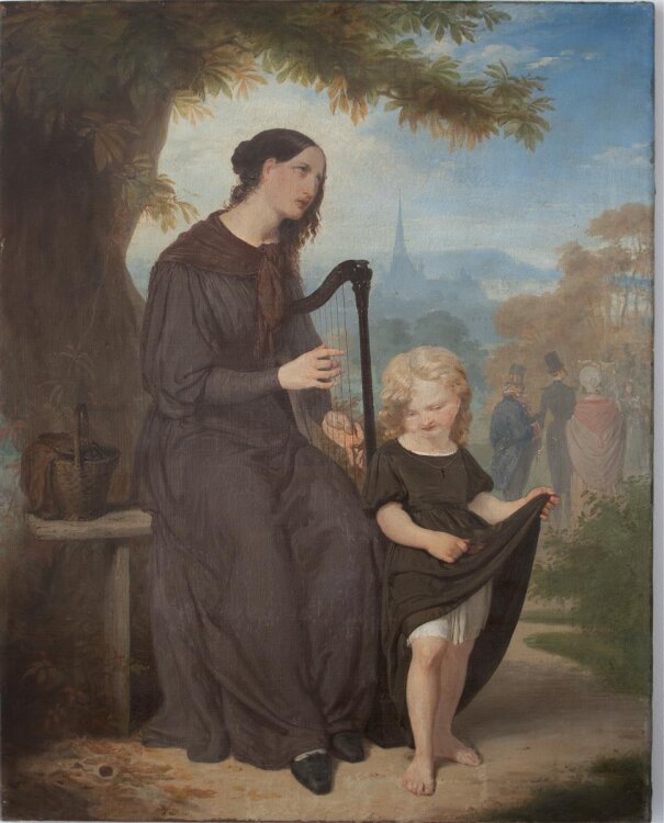 Wilhelm Pilgram - Die blinde Harfenspielerin - 1840 - Öl