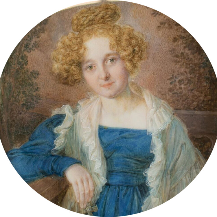 Friedrich August Junge - Frauenbildnis - undatiert - Gouache