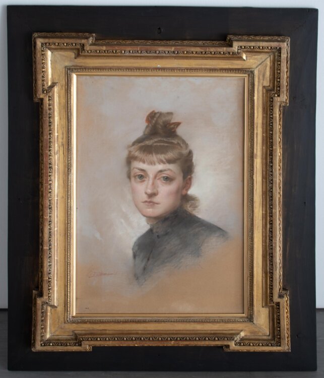 Edouard Modérat DOtémar - Porträt einer jungen Frau - 1887 - Pastell