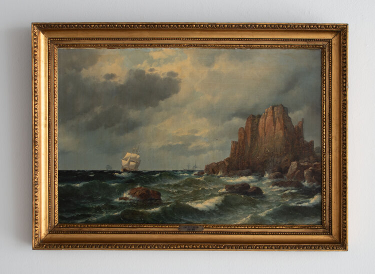 Carl Bille - Segelschiff vor Felsküste - 1863 -...