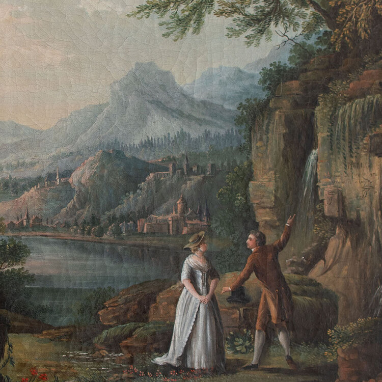 unbekannt - Paar in idealisierter Landschaft - um 1790 - Öl