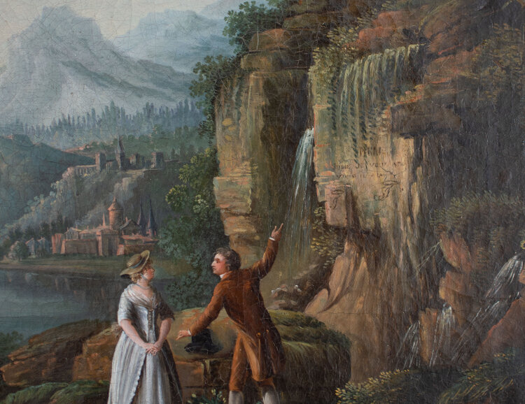 unbekannt - Paar in idealisierter Landschaft - um 1790 - Öl