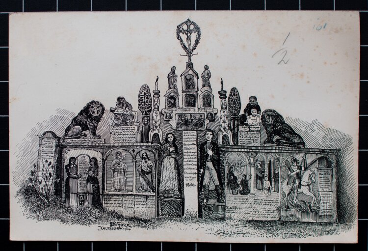 B. Schorr - Gedenkblatt - 1904 - Tinte, Tusche