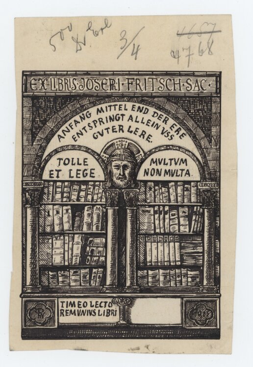 R. W. - Exlibris für Joseph Fritsch - 1905 - Tinte, Tusche