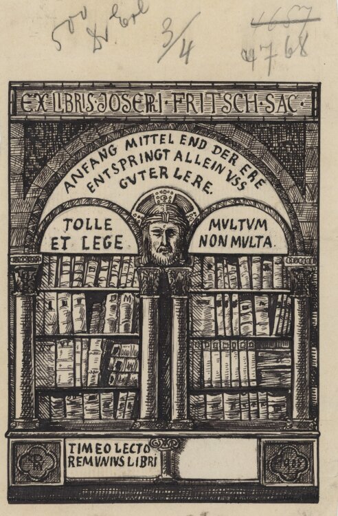 R. W. - Exlibris für Joseph Fritsch - 1905 - Tinte, Tusche