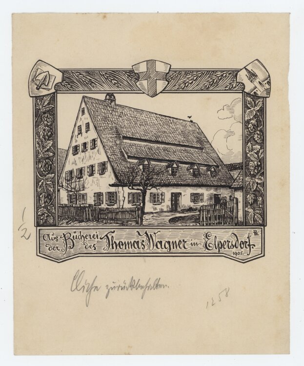 R. W. - Exlibris für die Bücherei Thomas Wagner...