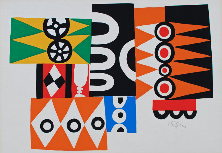Hans Hermann Steffens - Abstrakte Komposition - 1970er Jahre - Farbserigrafie
