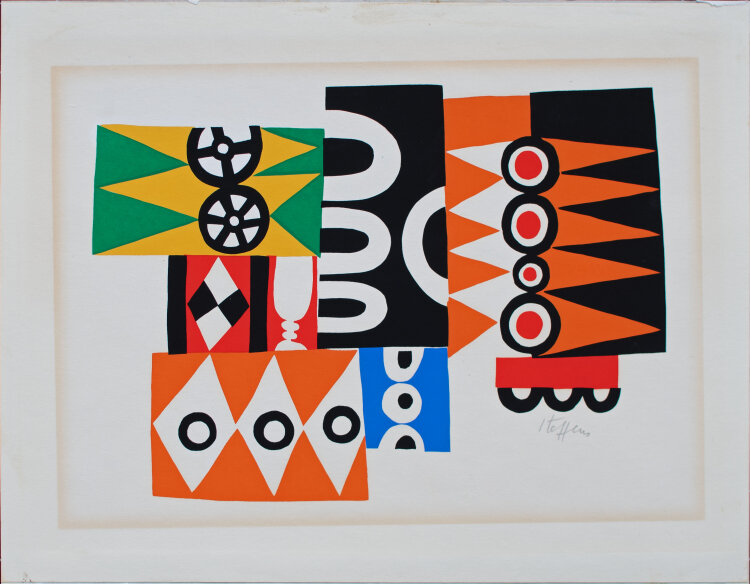Hans Hermann Steffens - Abstrakte Komposition - 1970er Jahre - Farbserigrafie