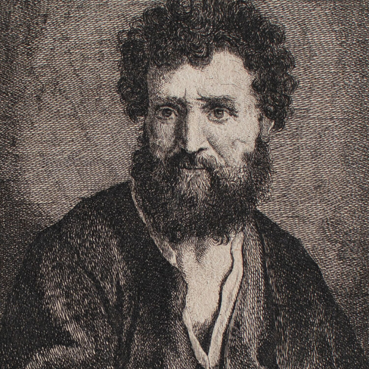 Johann Anton Riedel nach Rembrandt - Porträt eines bärtigen Mannes - 1759 - Radierung