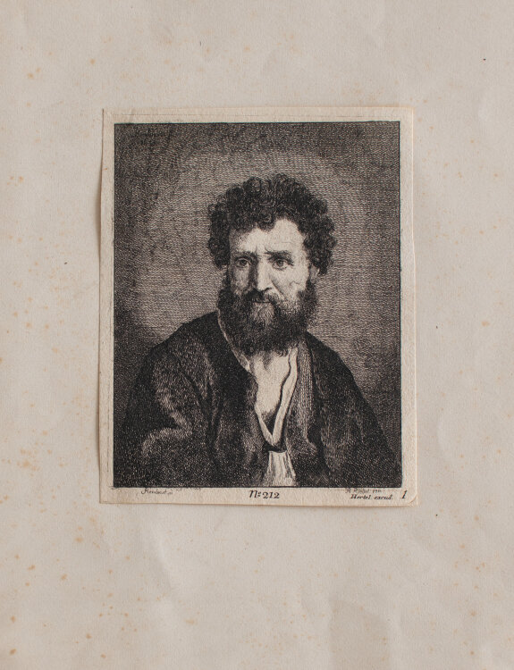 Johann Anton Riedel nach Rembrandt - Porträt eines bärtigen Mannes - 1759 - Radierung