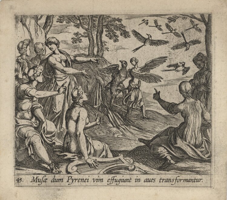 Antonio Tempesta - Szene aus Ovids Metamorphosen" - um 1606 - Kupferstich"