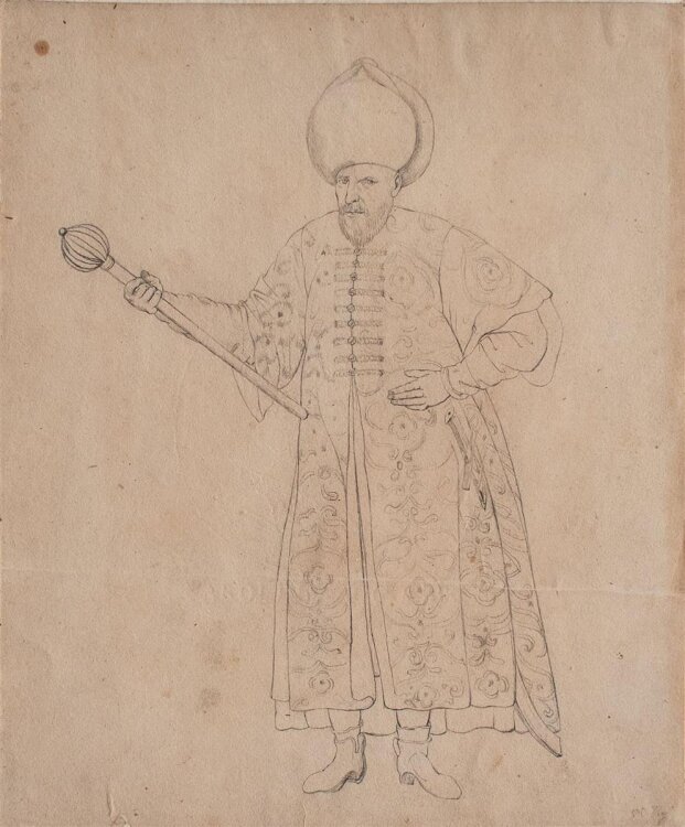 unbekannt - Osmanischer Adliger - 1850 - Bleistiftzeichnung