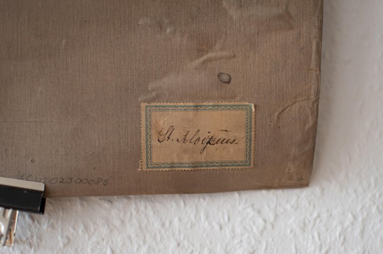 Glasmanufaktur Johann Heinrich Huber-Stutz Zürich - Heiliger Aloysius/ /Aloisius von Gonzaga - undatiert - Kohle auf Papier, auf Leinwand