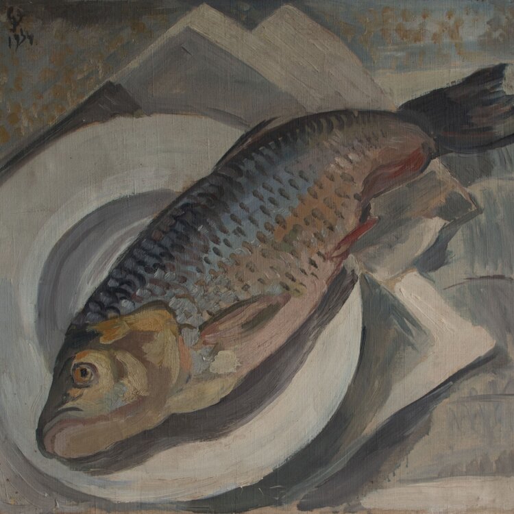 Gerhard Schulte-Dahling - Stillleben mit Fisch - 1934 - Öl auf Leinwand