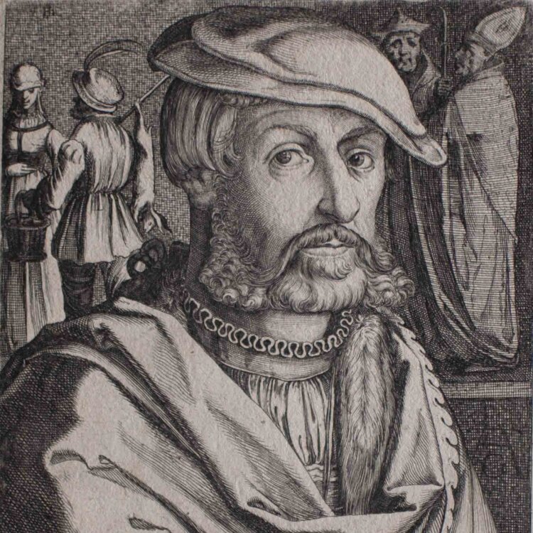 Hendrick Hondius - Porträt Heinrich Aldegrever - 1610/18 - Kupferstich