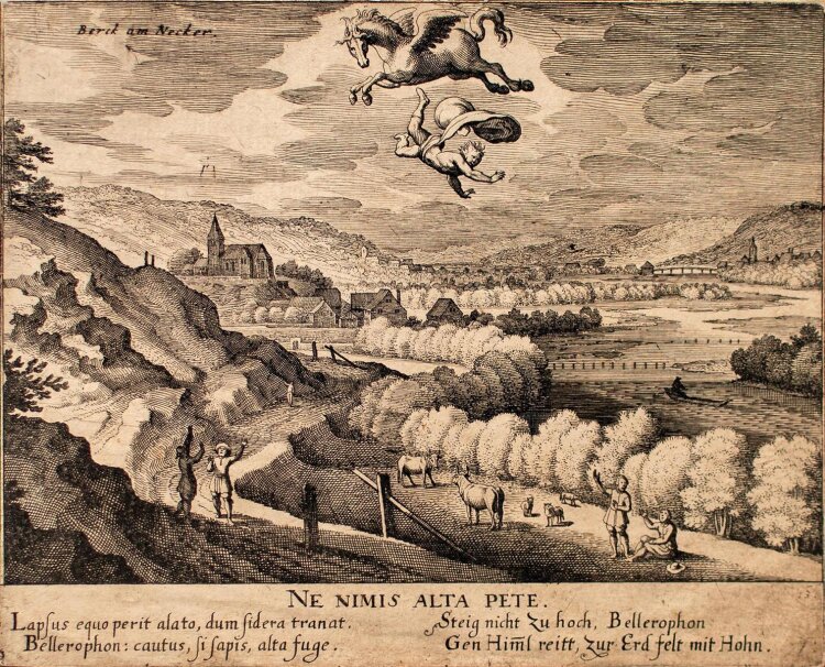 Matthäus Merian - Berck am Necker - um 1624 - Kupferstich