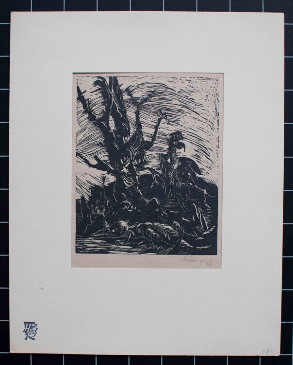 Walter Wellenstein - Am kalten Baum - 1923 - Holzschnitt