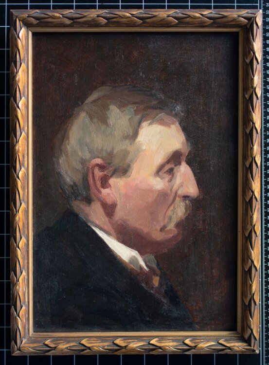 Alexis Fivet - Männerbildnis nach rechts - o. J. - Öl auf Holz