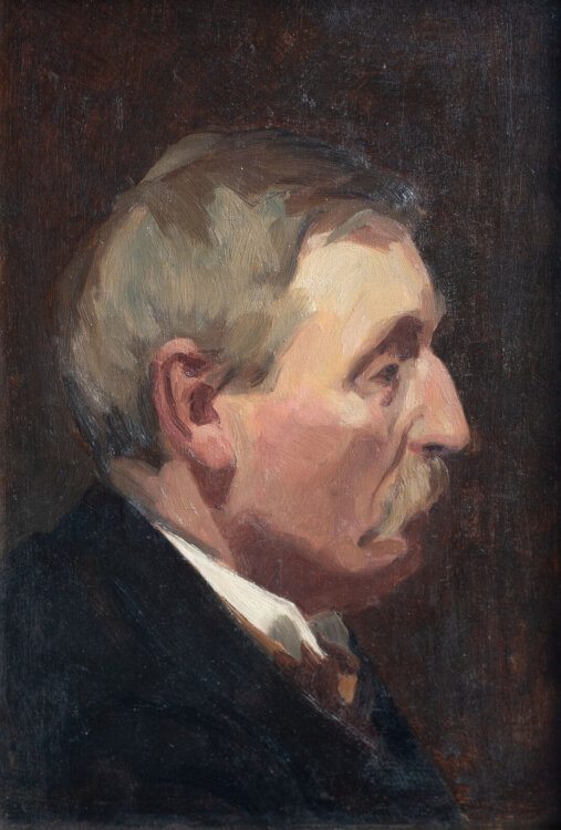 Alexis Fivet - Männerbildnis nach rechts - o. J. - Öl auf Holz