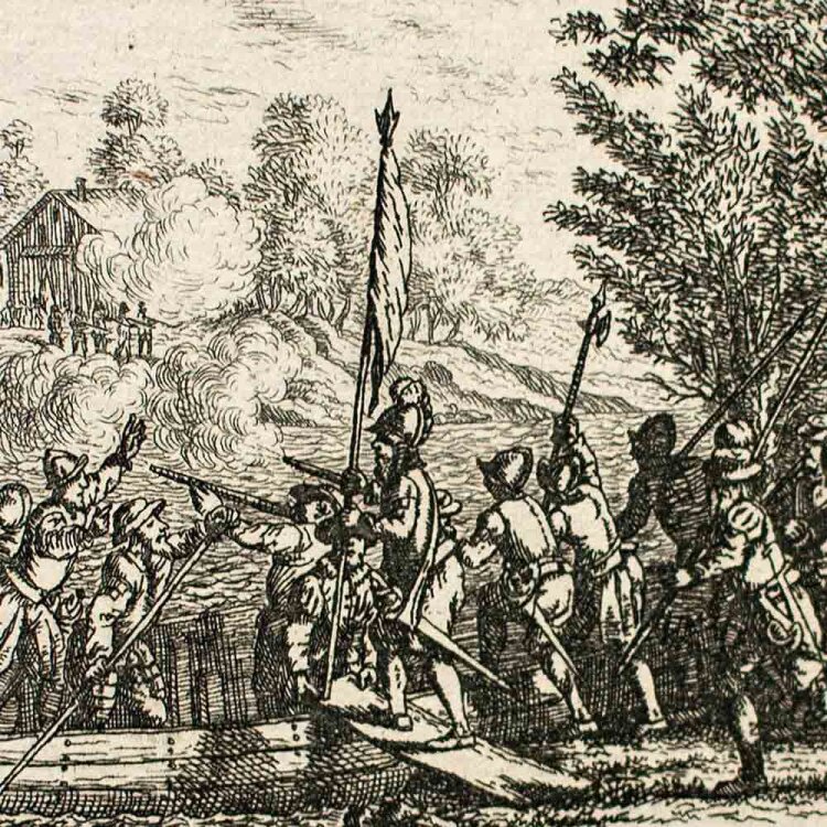 Daniel Ehrenzeller nach Johann Balthasar Bullinger - Gefechtszene - 1826 - Kupferstich