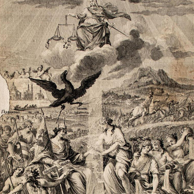 Georg Daniel Heumann nach Preissler - Justitia - undatiert - Kupferstich