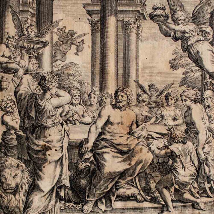 Johann Friedrich Greuter nach Pietro da Cortona - Götterversammlung - undatiert - Kupferstich