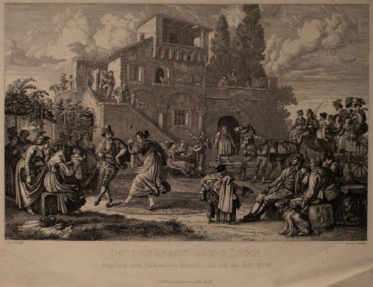 Adrian Ludwig Richter - Oktoberfest der Römer - 1832 - Kupferstich