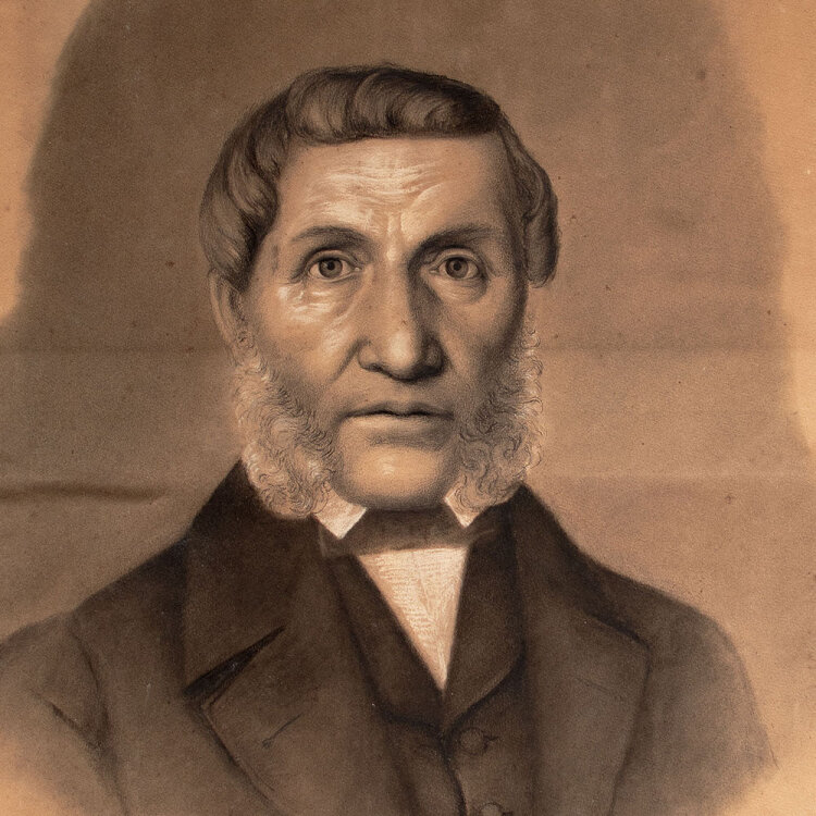 F.W. Palm - Porträt eines Herren - 1869 - Kohlestift, partiell weiß gehöht