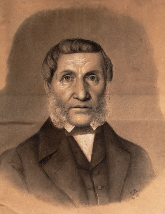 F.W. Palm - Porträt eines Herren - 1869 - Kohlestift, partiell weiß gehöht