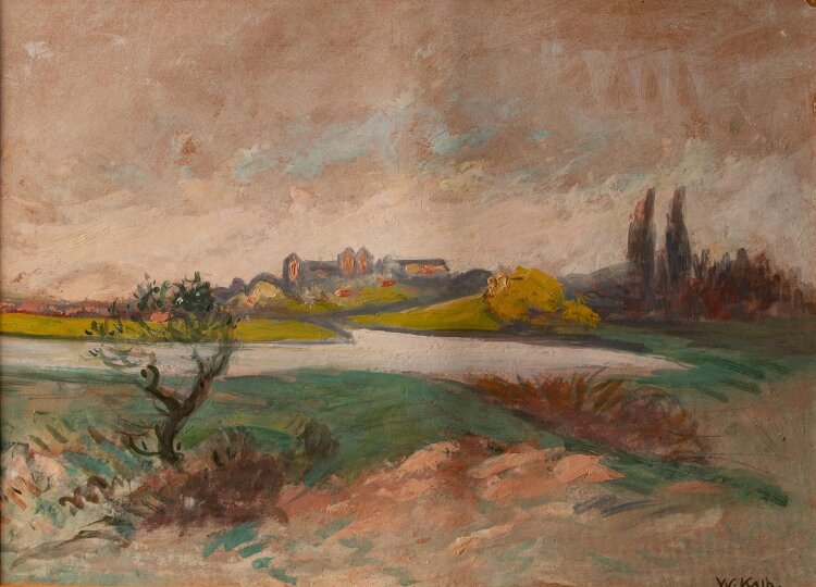 Friedrich Wilhelm Kalb - Flusßlandschaft - undatiert - Gouache
