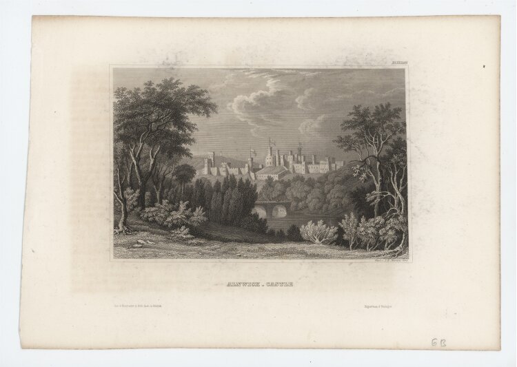 Johann Georg Martini - Alnwick-Castle. - 1848, Radierung