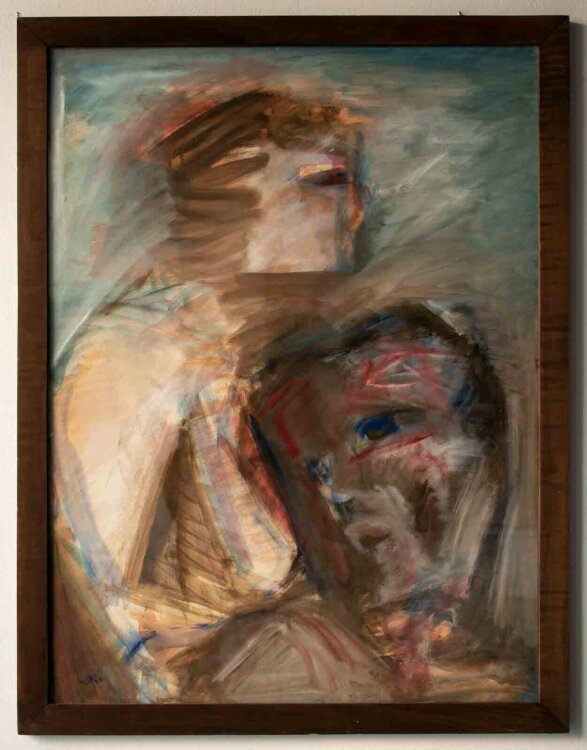 Hans Vent - Zwei Figuren - 1988 - Gouache