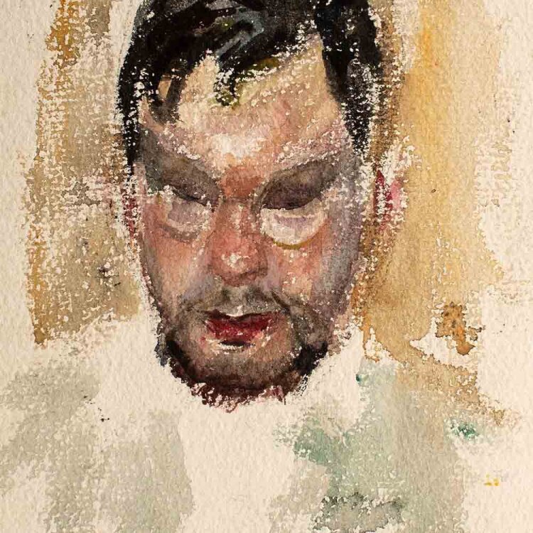 unbekannter Monogrammist - Mänerporträt - 1914 - Aquarell