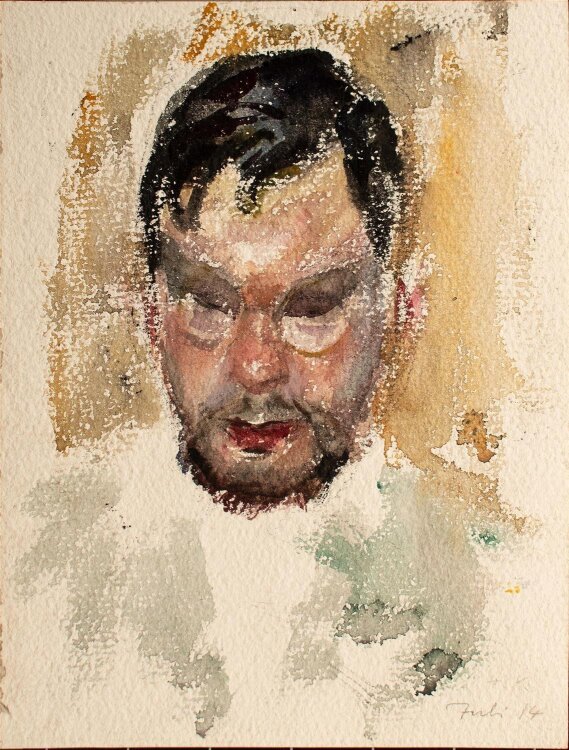 unbekannter Monogrammist - Mänerporträt - 1914 - Aquarell