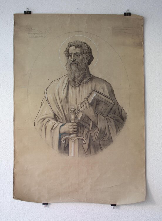Glasmanufaktur Johann Heinrich Huber-Stutz Zürich - Apostel Paulus - undatiert - Aquarell auf Papier