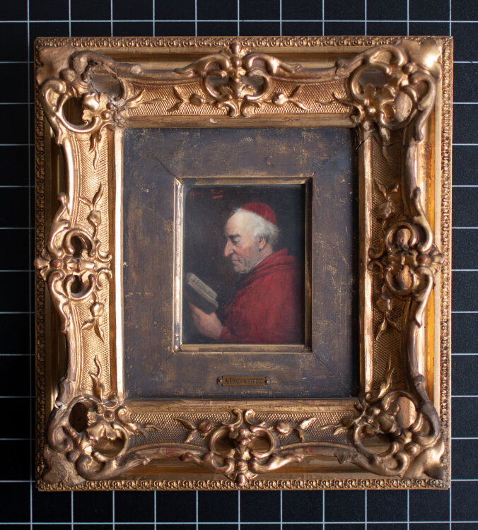 Alois Heinrich Priechenfried - Porträt eines Kardinals - undatiert - Öl auf Holz