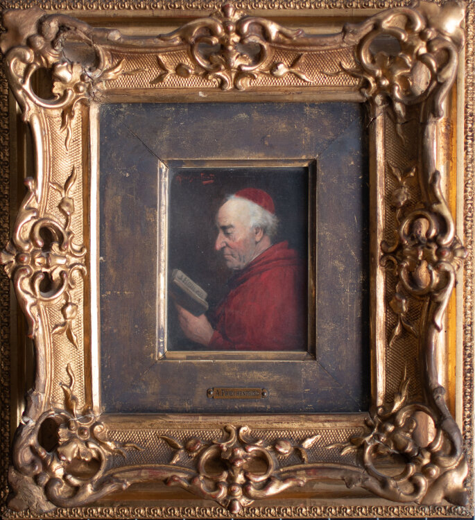 Alois Heinrich Priechenfried - Porträt eines Kardinals - undatiert - Öl auf Holz