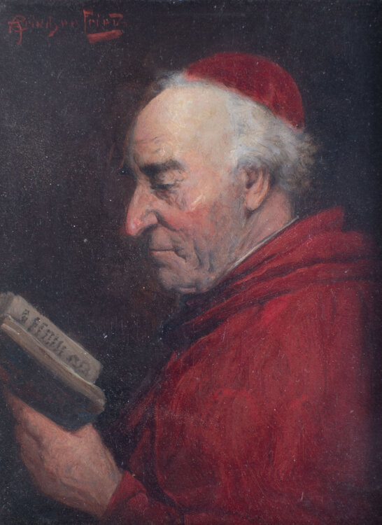Alois Heinrich Priechenfried - Porträt eines Kardinals - undatiert - Öl auf Holz