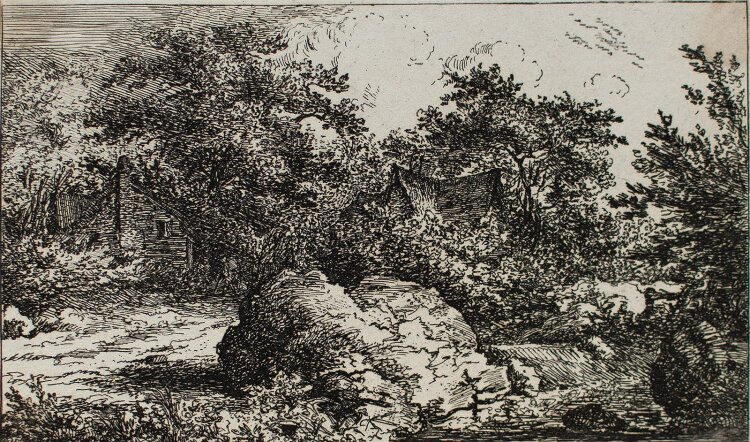 Salomon Gessner - Idyllische Landschaft - undatiert - Kupferstich
