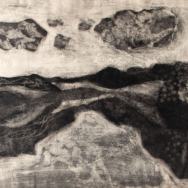 Veit Hofmann - Skandinavische Landschaft - 1976 - Aquatintaradierung