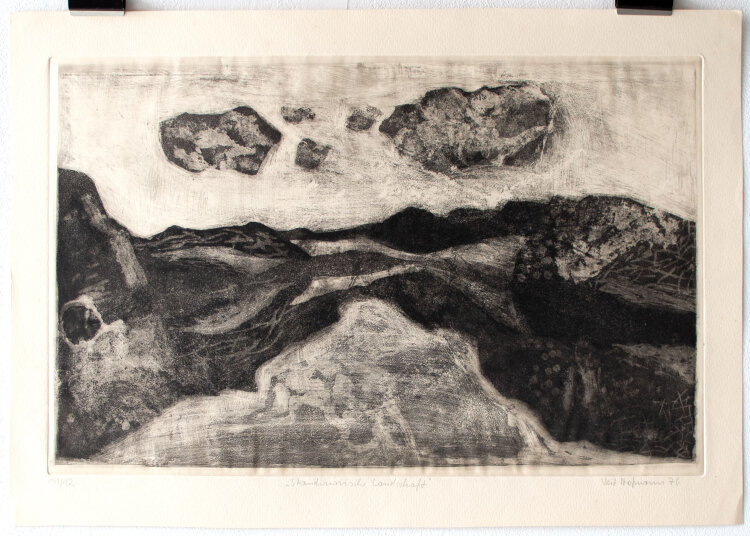 Veit Hofmann - Skandinavische Landschaft - 1976 - Aquatintaradierung