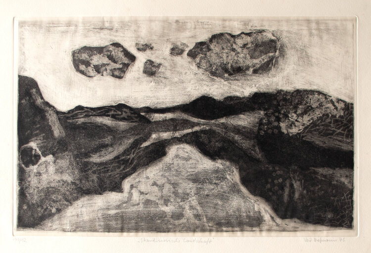 Veit Hofmann - Skandinavische Landschaft - 1976 - Aquatintaradierung