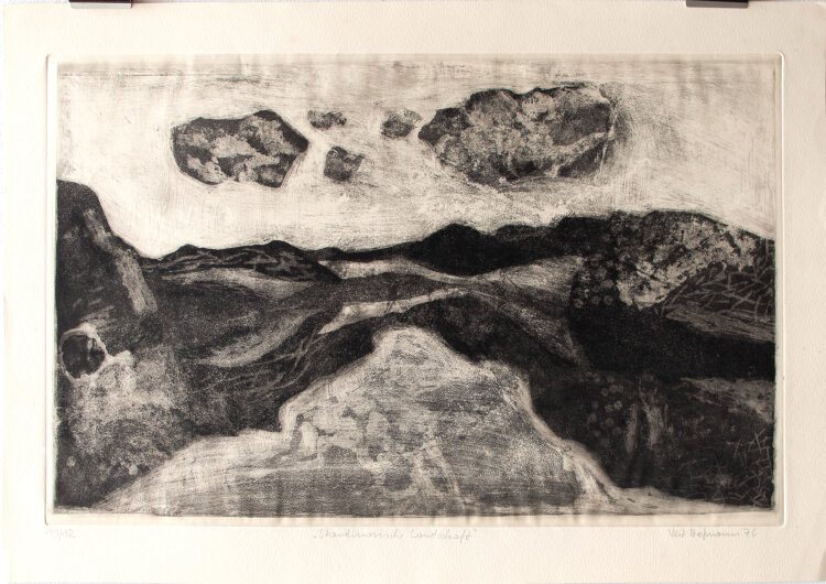 Veit Hofmann - Skandinavische Landschaft - 1976 - Aquatintaradierung