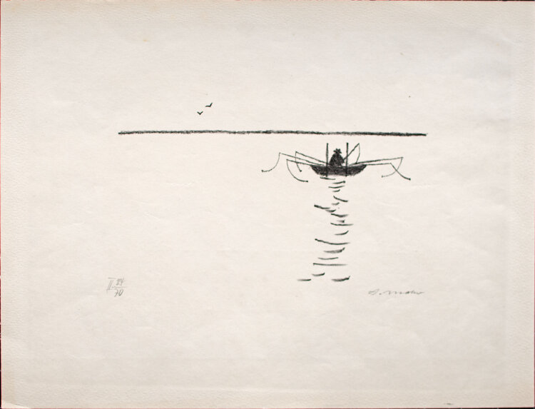 Arno Mohr - Angler - 1958 - Lithographie