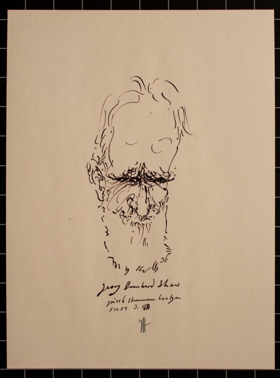 Horst Janssen - Bildnis George Bernard Shaw - 1984 -...